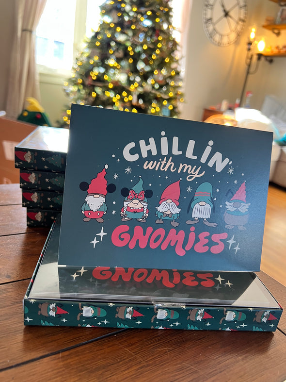 Chillin With My Gnomies Greeting Cards